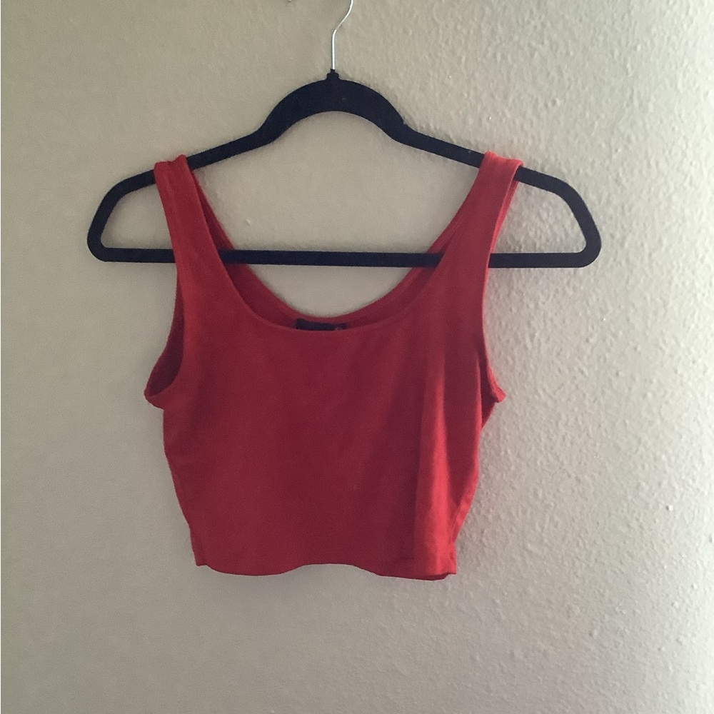 Red crop top